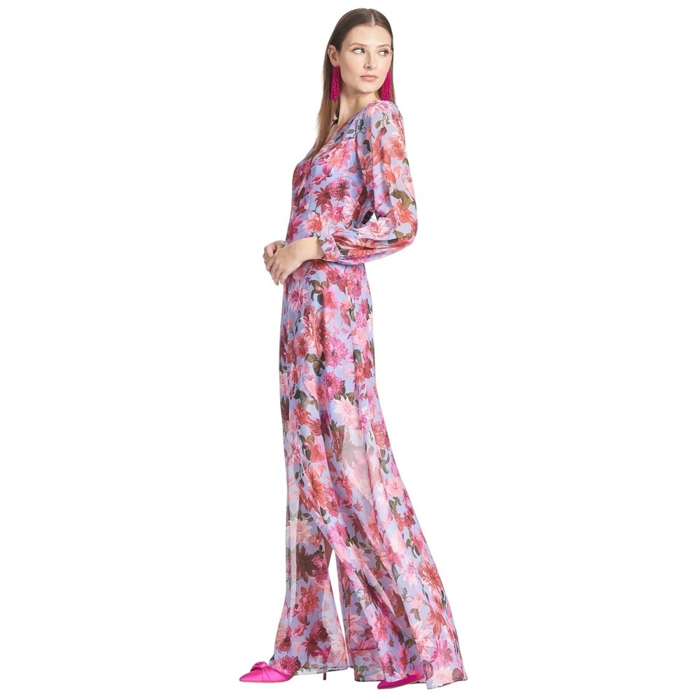 Sachin & Babi Penny Gown Women 0 Pink Periwinkle Floral Maxi Dress NEW $595 - Picture 2 of 13